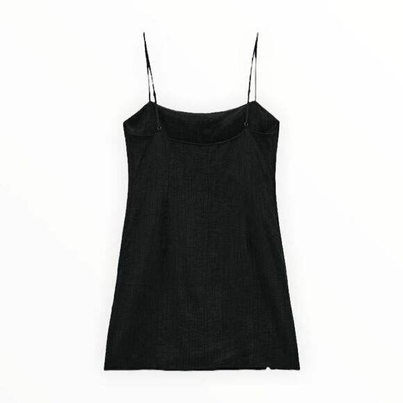 ZARA | Black | MINI DRESS WITH VENT - Picture 3 of 9
